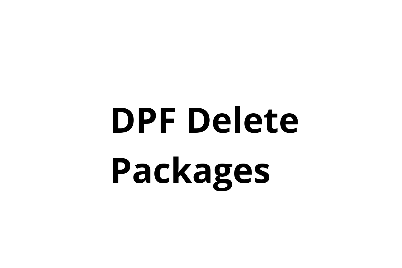 DPF Delete Packages