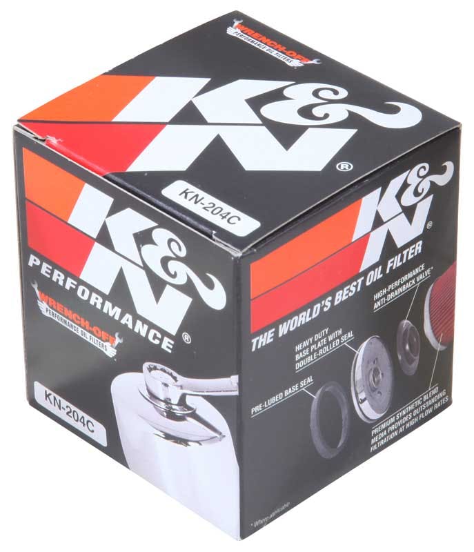 K/&N Chrome Motorcycle Oil Filters Pack of 3 KN-204C